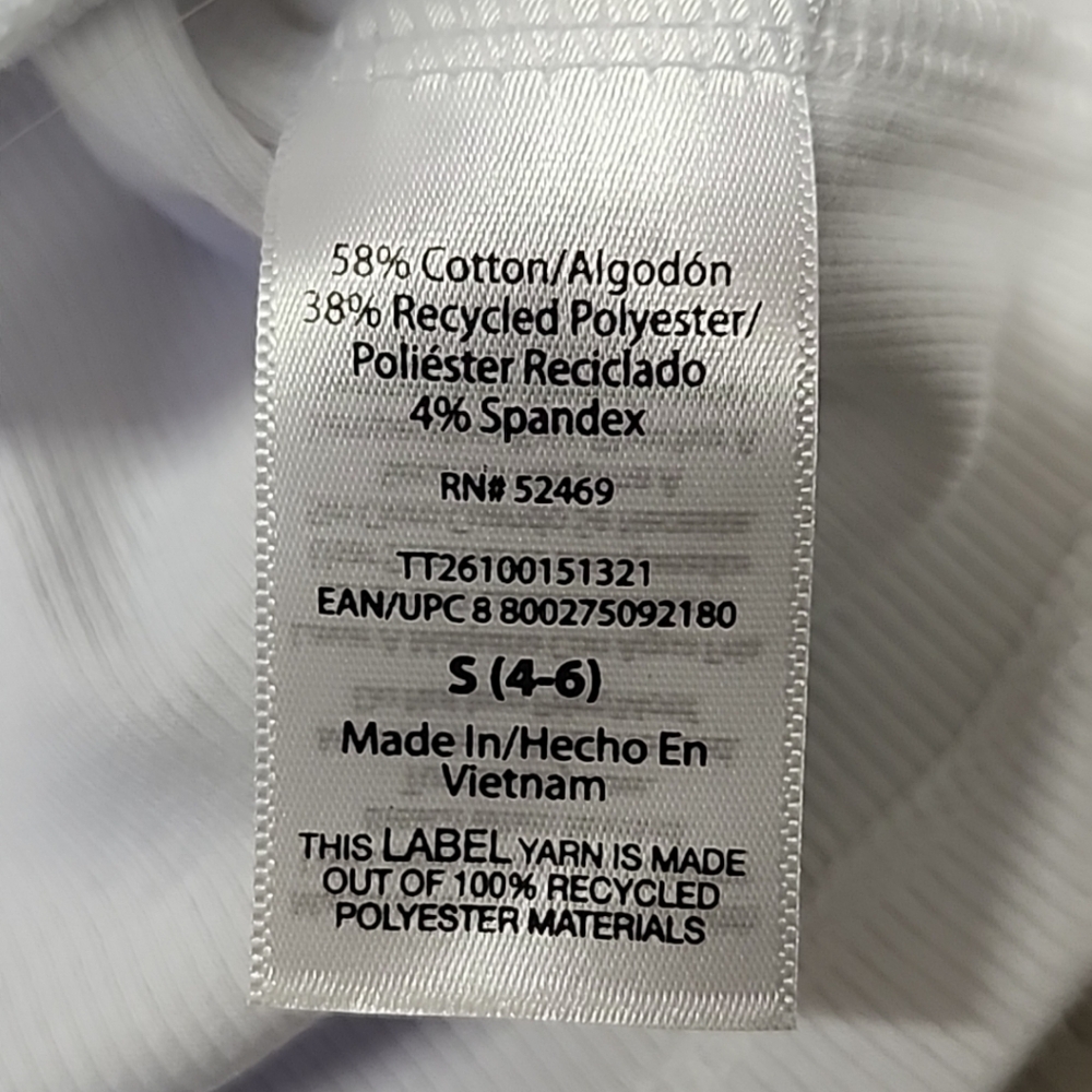 Time And Tru Women's Sleeveless High Neck Ribbed Tank Top Size Small White - Picture 9 of 13